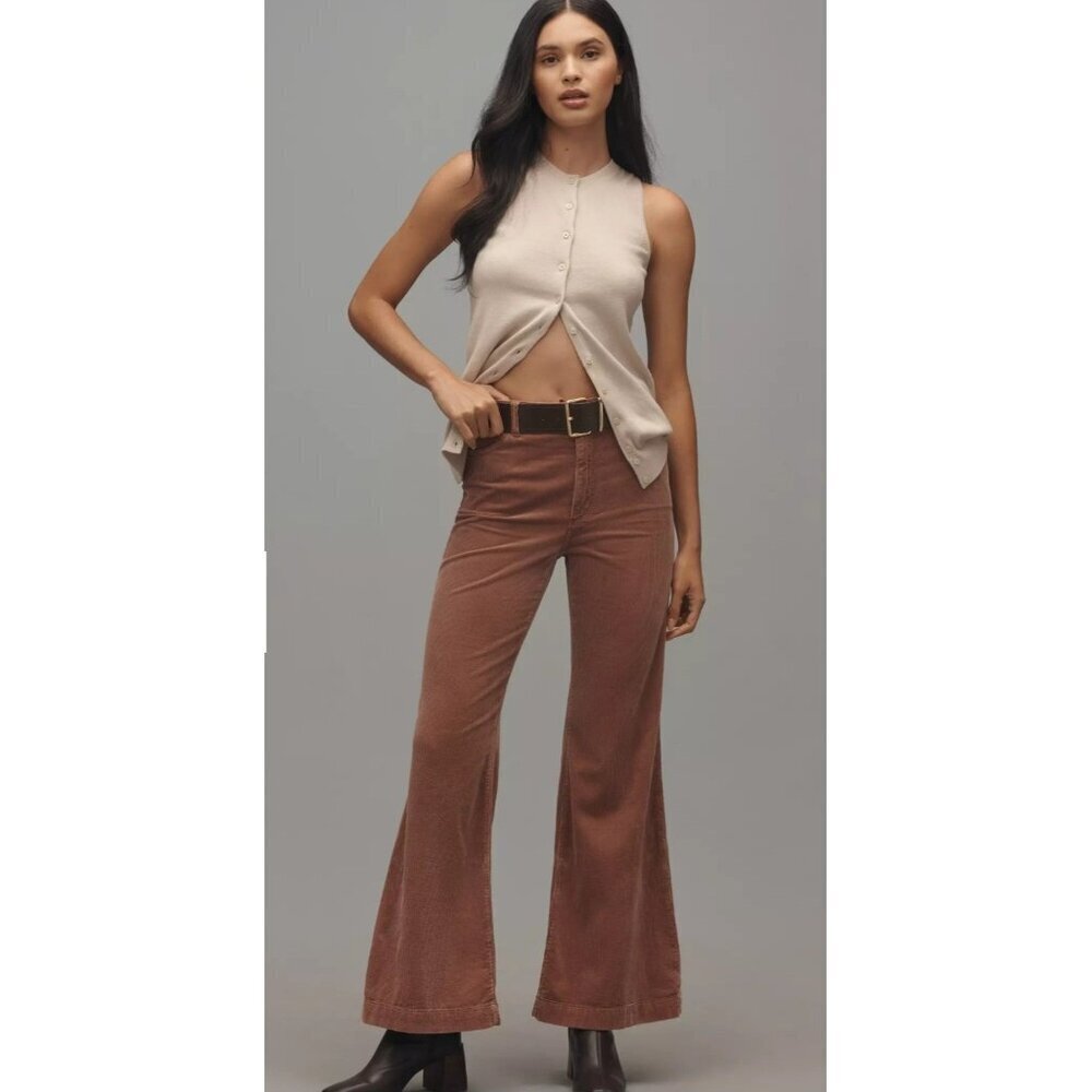 Rolla’s East coast Flare Corduroy Pants Women’s 25 Brown High Rise NWT